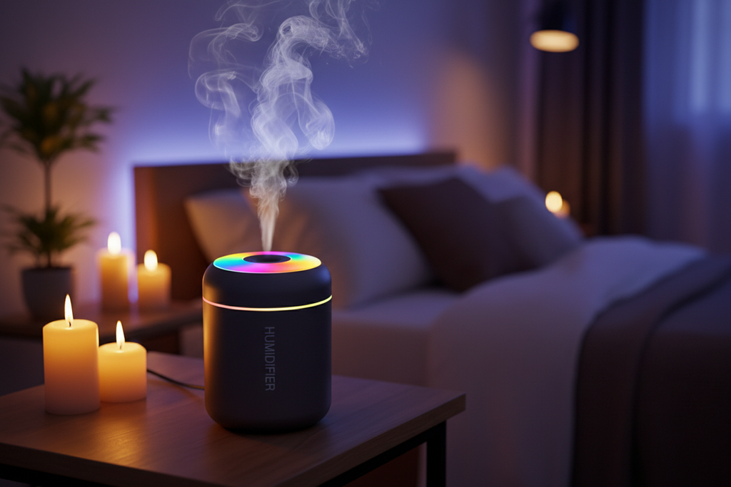 Black Humidifier - Bedroom Night