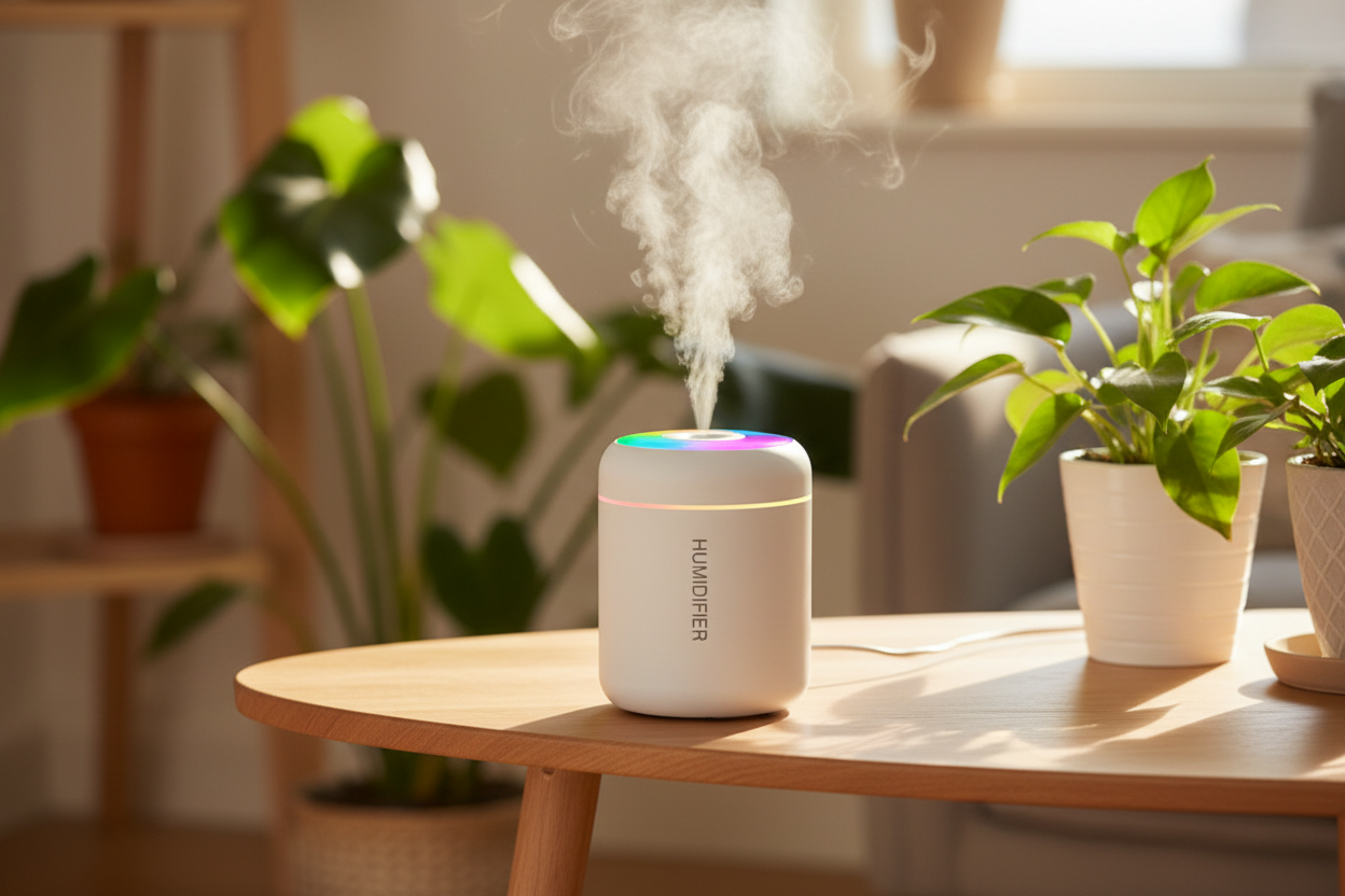 White Humidifier - Scandinavian Living Room